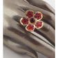 Flower rhinestone adjustable ring