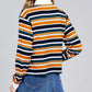 Ladies fashion plus size long sleeve multi striped dty brushed shirts