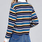 Ladies fashion plus size long sleeve multi striped dty brushed shirts