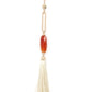 Cut Out Long Oval Bead Tassel Pendant Necklace