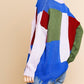 Color Blocked Long Sleeve V-neck Knit Pullover Sweater