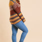 Multicolor Striped Fuzzy Knit Long Sleeve Pullover