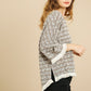 Heathered Striped Knit Bell Sleeve Round Neck Top