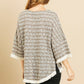 Heathered Striped Knit Bell Sleeve Round Neck Top