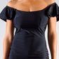 Convertible Off Shoulder Ruffle Sleeve Bodycon Mini Dress