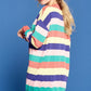 Multi-colored Striped Knit Sweater Dress