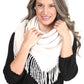 Solid Color Blanket Scarf With Fringes