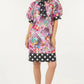 Print Midi Dress With Polka Dot Finish