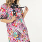 Print Midi Dress With Polka Dot Finish