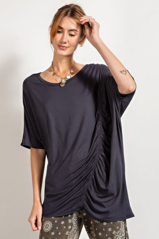 Loose Fit And Ruched Detailing Top