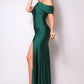 One Shoulder Draped Side Slit Maxi Dress