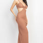 Cutout Back Slit V-neck Maxi Dress