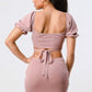 Lux Side Cutout W/ Back Tie Detail Bodycon Dress