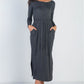 Midi Sleeve Basic Maxi Dress