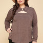 Plus Size Solid Long Sleeve Fashion Top