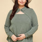 Plus Size Solid Long Sleeve Fashion Top