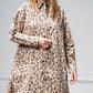 Leopard/animal Printed Shirt Dress