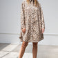 Leopard/animal Printed Shirt Dress