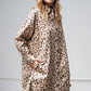 Leopard/animal Printed Shirt Dress