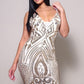 Spaghetti Strap Holiday Sequins Plunge Mini Dress