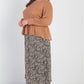 Plus Caramel Waffle Knit Back Button Detail Long Sleeve Top