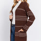 Dolman Slv Stripe Open Sweater Cardigan