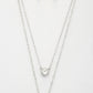 Double Crystal Metal Layered Necklace