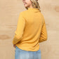 Solid And Cozy Soft Knit Mock Neck Top With Side Ruched Detail