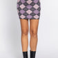 Argyle Jacquard Sweater Mini Skirt