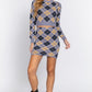 Argyle Jacquard Sweater Mini Skirt