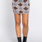 Argyle Jacquard Sweater Mini Skirt