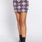 Argyle Jacquard Sweater Mini Skirt