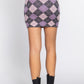 Argyle Jacquard Sweater Mini Skirt