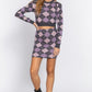 Argyle Jacquard Sweater Mini Skirt