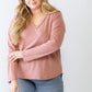 Plus Leopard Print V-neck Long Sleeve Top