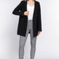 Long Sleeve Notched Single-breasted Tunic Blazer