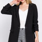 Long Sleeve Notched Single-breasted Tunic Blazer