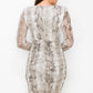 Shirring Animal Print Dress