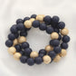 Metal Wood Bead Bracelet