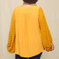 Woven And Textured Chiffon Top With Voluminous Sheer Sleeves