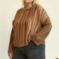 Novelty Knit And Solid Knit Mixed Loose Top