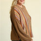 Novelty Knit And Solid Knit Mixed Loose Top