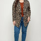 Plus Size, Animal Leopard Printed Knit Cardigan