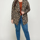 Plus Size, Animal Leopard Printed Knit Cardigan