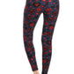 Yoga Style Banded Lined Heart Print, Full Length Leggings In A Slim Fitting Style With A Banded High Waist