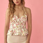 A Floral Print, Woven Cami Top