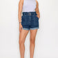 Belted Paperbag Denim Shorts