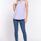 Sleeveless Henley Neck Woven Top