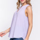 Sleeveless Henley Neck Woven Top