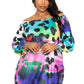 Electric leopard off shoulder bubble mini dress